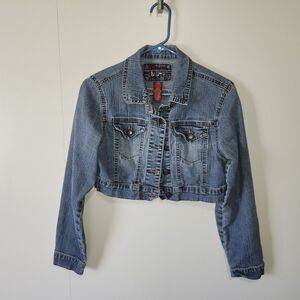 Star Jacket Juniors M Cropped Denim Blue Jean Jacket Casual Street Style